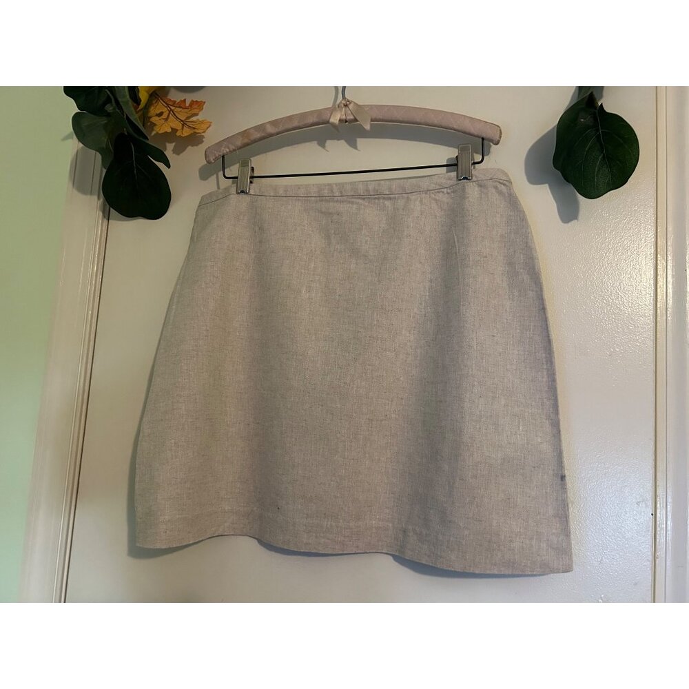 New Banana Republic Women Oatmeal Linen Blend Pencil Lined Career Skirt Sz. 14 C - Picture 2 of 7